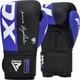 Боксерские перчатки RDX F4 Boxing Sparring Gloves Hook&Loop 10 унций (капа в комплекте) BLUE/BLACK (BGR-F4U-10OZ) - изображение 2