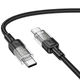 Дата кабель Hoco U129 Spirit Transparent Type-C to Type-C 60W (1.2m) Black - изображение 2