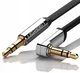 Аудіокабель mini jack 3,5mm UGREEN Straight to angle flat cable з кутовим L-подібним штекером (2m). Grey - зображення 1