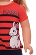 Костюм летний для девочки трикотажный в полоску Rabbit красный 74 см (38607) - изображение 2