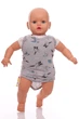 Боди майка кулир для мальчика Babykroha серый Зайка 68 см (50074) - изображение 3