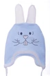 Шапка на завязках для мальчика трикотажная Rabbit голубая 6м+ (43078) - изображение 1