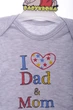Боди с коротким рукавом интерлок I love mam dad серый 80 см (42975) - изображение 2