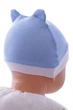 Шапка с ушками для мальчика интерлок Babykroha Мишка голубой 0м+ (41663) - изображение 3