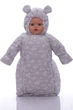Конверт на флисе Babykroha с Мишками бежево серый 68 см (44911) - изображение 1