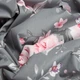 Ткань бязь ранфорс для постельного белья, хлопок, 130 гр/м2, 240 см 24954 троянди на сірому м.п. - изображение 3
