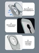 Двусторонняя настольная подставка для телефона 2 в 1 для MagSafe металлическая складная Серая (CSS-002) - изображение 5