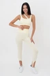 Топ женский с ассиметричными бретелями Giulia TOP RIB CO XS/S White-milk, Топ женский - изображение 3