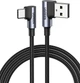 Кабель Ugreen US176 Angled USB 2.0 to Angled USB-C Cable Nickel Plating Aluminum Shell 3 A 3 м Black (UGR-70875) - изображение 1