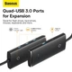 USB-хаб 4in1 Baseus Lite Series 4-port Type-C to 4xUSB-A 3.0 1.0м BS-OH016 черный (WKQX030401) - изображение 2