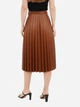 Юбка из искусственной кожи миди осенняя женская EQUILIBRI TEL Skirt KZ M Оранжевая (2299965742591) - изображение 2