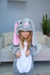 Піжама кігурумі Kigurumi для дівчинки Зайчик Кролик Сірий на зріст 100 - 110 см (202941) - зображення 4