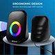 Чорні комп'ютерні колонки Kisonli X7 із підсвічуванням RGB Colorful Light. - зображення 2