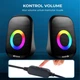 Чорні комп'ютерні колонки Kisonli X7 із підсвічуванням RGB Colorful Light. - зображення 4