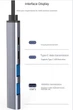 USB хаб/концентратор 5 в 1: 3 x USB 3.0 2.0, 2 x USB TYPE-C 65W PD Док станція Сірий - зображення 12