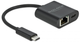 Адаптер Delock USB Type-C to Gigabit LAN RJ45 PD Black (4043619666447) - зображення 1