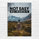 Плакат-постер на стену с мотивационным принтом "Not easy but worth it" ПЛ000894A4 - изображение 1