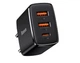 Мережевий зарядний пристрій Baseus Compact Quick Charger 2U+C 30 W EU Black (CCXJ-E01) - зображення 1