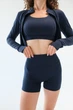 Жіночий комплект для спорту Soft, blue (топ, шорти, кофта на застібку) - XL - зображення 1