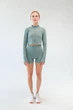 Жіночий комплект для спорту Soft, midnight green (топ, шорти, кофта на застібку) - XL - зображення 2