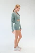 Жіночий комплект для спорту Soft, midnight green (топ, шорти, кофта на застібку) - XL - зображення 5