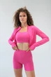 Жіночий комплект для спорту Soft, rose (топ, шорти, кофта на застібку) - XL - зображення 1
