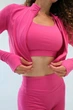 Жіночий комплект для спорту Soft, rose (топ, шорти, кофта на застібку) - XL - зображення 5