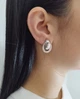 Серьги из белого золота 750 пробы без вставок 3_лел - изображение 6