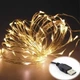 Гірлянда від батарейок та USB-колір тепло білий 100 Led 10m на мідному дроті (Крапля роси) для нового року - зображення 1