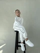 Дитячий спортивний костюм oversize (світшот + штани) для дівчинки NaDity Urban 116-122 молочний - зображення 1