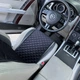 Накидки для автомобільних сидінь із алькантари Lux прошитий квадратний ромбік Чорний з чорним рядком Стандарт Повний комплект - зображення 3