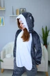 Женская кигуруми взрослая и подростковая Kigurumi Акула Мегалодон Серый M 155-165 см (1123) - изображение 3
