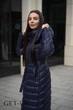 Женское зимнее длинное пальто Fodarlloy 2XL темно-синее 11652 - изображение 4
