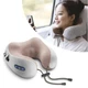 Вибромассажная дорожная подушка, тревел подушка-массажер U-Shaped Massage Pillow, массажная подушка для шеи с USB зарядкой, серый с коричневым - изображение 14
