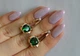 Серебряные серьги Silverstyle с пластинами из золота 010с, цвет камня зеленый - изображение 1