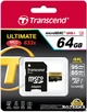 Карта памяти Transcend microSDXC 64GB Class 10 UHS-I U3 Ultimate + SD-adapter (TS64GUSDU3) - изображение 3