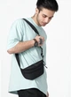 Чоловіча поясна сумка бананка тканинна міська через плече з кількома відділеннями, чорна 61045 - зображення 2