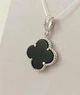 Срібна підвіска "Клевер" з оніксом (Арт.32811460034) - зображення 5