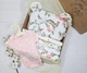 Набор пеленок для новорожденных с боди a.l.babybox Зайчики в розах Милк - изображение 1
