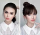 Ободок для волосся Коса з прямим чубчиком, Коричневий з чорним - зображення 2
