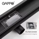 Трап для душа линейный GAPPO G85007-36 Black черный из нержавеющей стали 70x500 мм с решеткой (G85007-36) - изображение 4