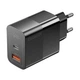 Зарядний пристрій Essager Pinchen Travel Phone Charger 33W USB A+ TYPE C EU чорний - зображення 1