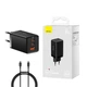 Зарядное устройство для BASEUS Wall Charger GaN5 Pro 2xUSB-C+USB 65W с USB-C Cable Black - изображение 8