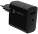 Ładowarka sieciowa NATEC Ribera GaN USB-A + USB-C 65 W NUC-2145 Black (5901969444261) - obraz 1