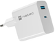 Ładowarka sieciowa NATEC Ribera GaN USB-A + USB-C 45 W NUC-2142 White (5901969444230) - obraz 1