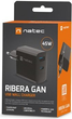 Ładowarka sieciowa NATEC Ribera GaN USB-A + USB-C 45 W NUC-2143 Black (5901969444247) - obraz 3