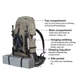 Туристический рюкзак Naturehike NH70B070-B 70+5 л Светло-коричневый (6975641887461) - изображение 3
