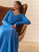 Сукня в'язана довга жіноча Dressa 70809 44-48 Блакитна (2000406200217_D) - зображення 8