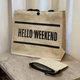 Сумка льняная с кошельком Hello Weekend GABWE плетеная М черный - изображение 5