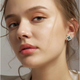 Елегантні сережки в стилі Van Cleef у формі чотирилистника з чорним акцентом і кристалами Bijoux-e - изображение 2
